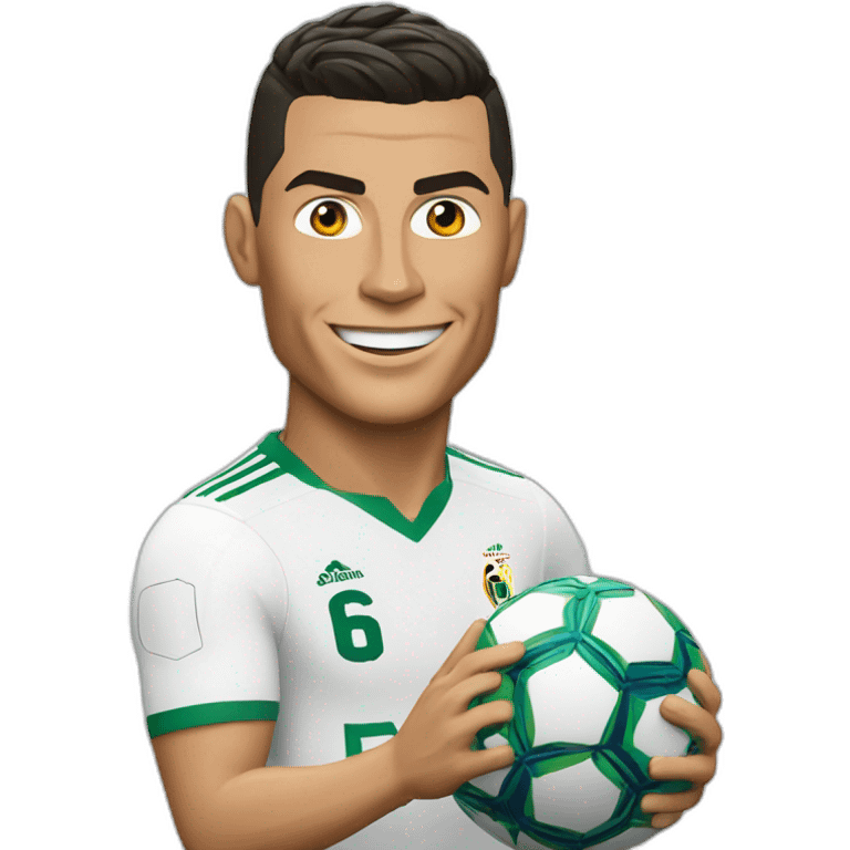 Cristiano Ronaldo avec une coupe du monde emoji