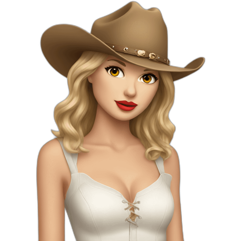 Taylor Swift wearing cowboy hat emoji