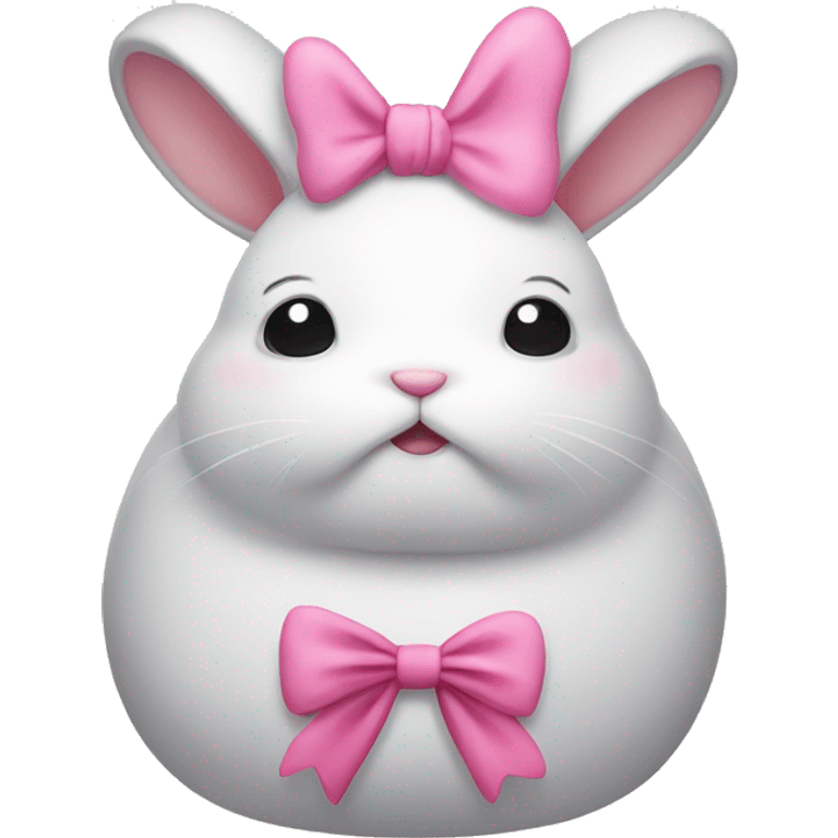 Fat rabbit wearing a pink bow emoji