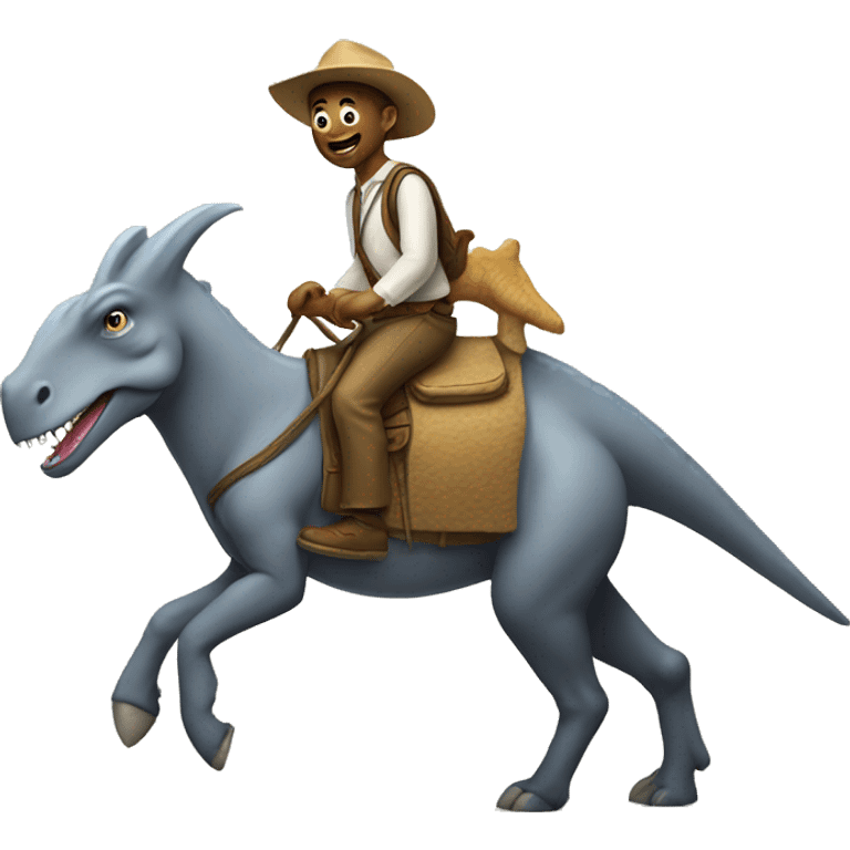 Dinosaur riding a donkey emoji