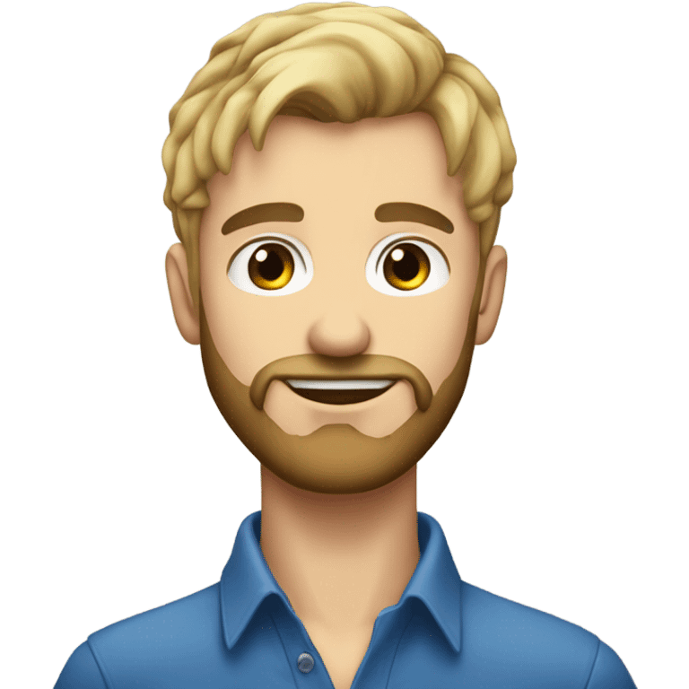 Homme cheveux blond yeux bleu legere barbe emoji