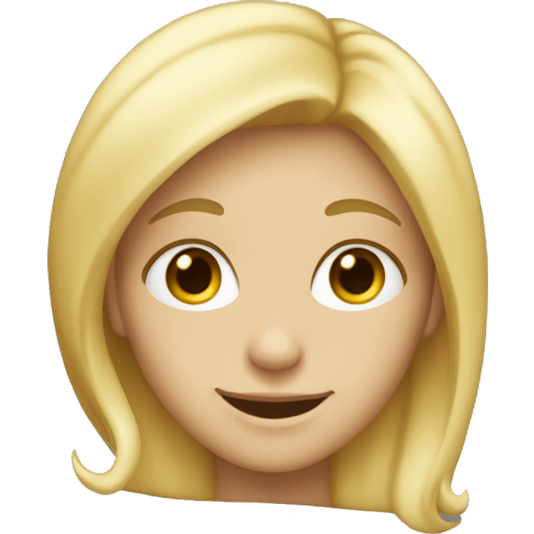 blonde girl with a smile emoji