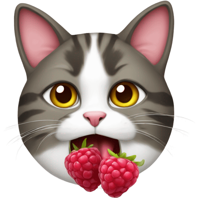 Cat eating raspberry  emoji