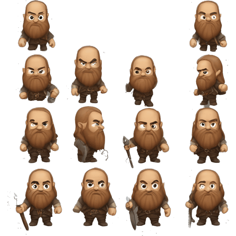 gimli dwarf in lord of the rings style emoji