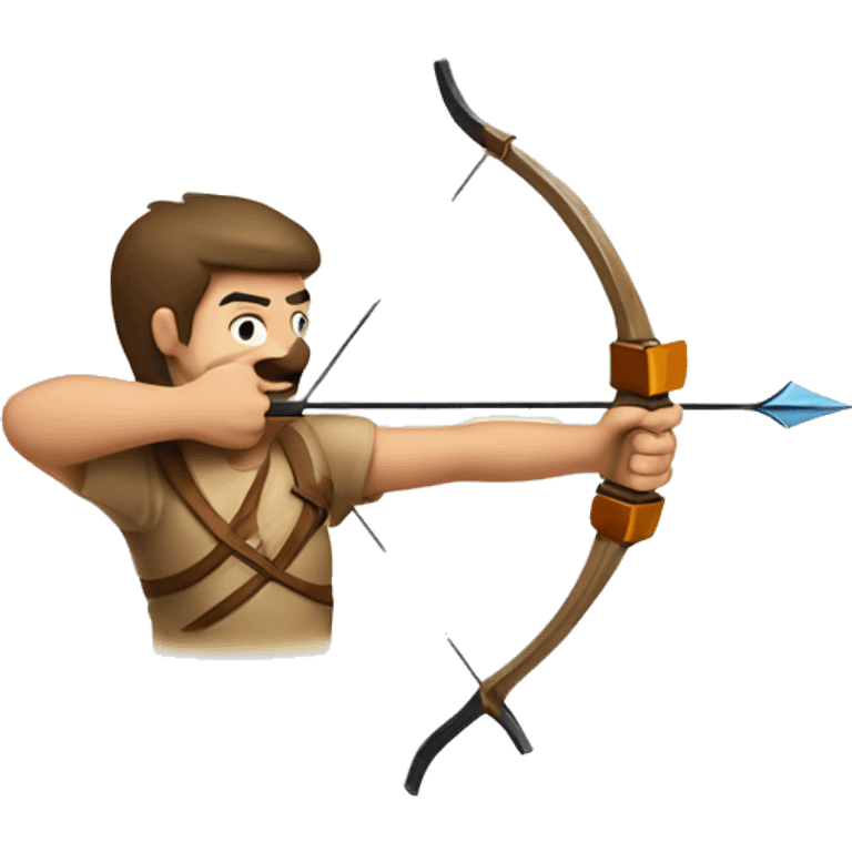 An emoji of a bow and arrow, featuring a traditional bow with a string and an arrow ready to be shot, symbolizing archery and precision emoji