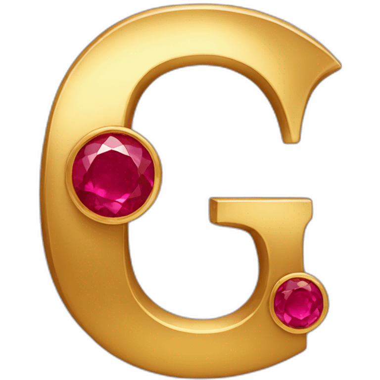 gold letter G with rubies emoji