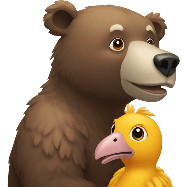 a bear and a dodo emoji