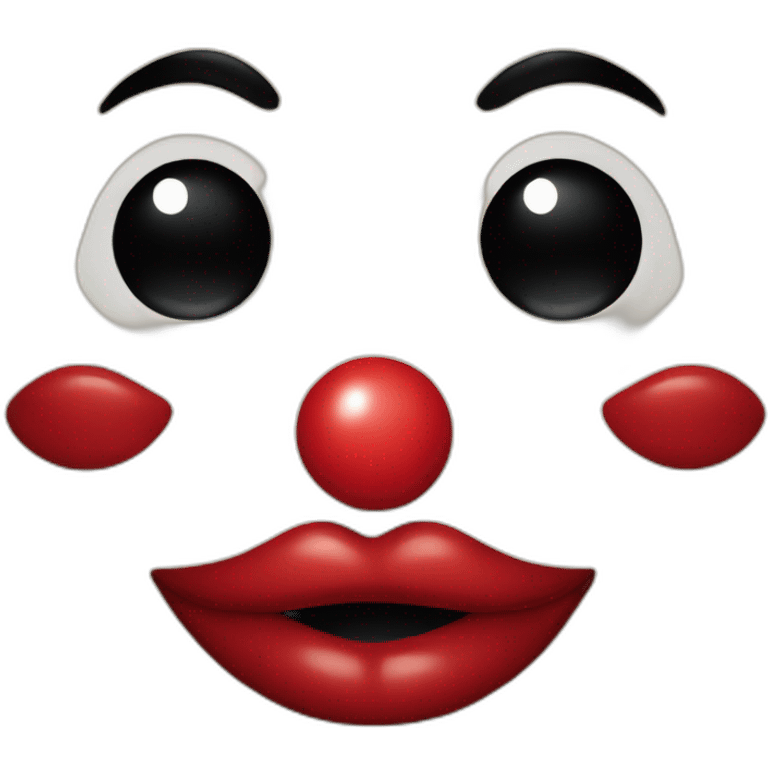 red clown lips emoji