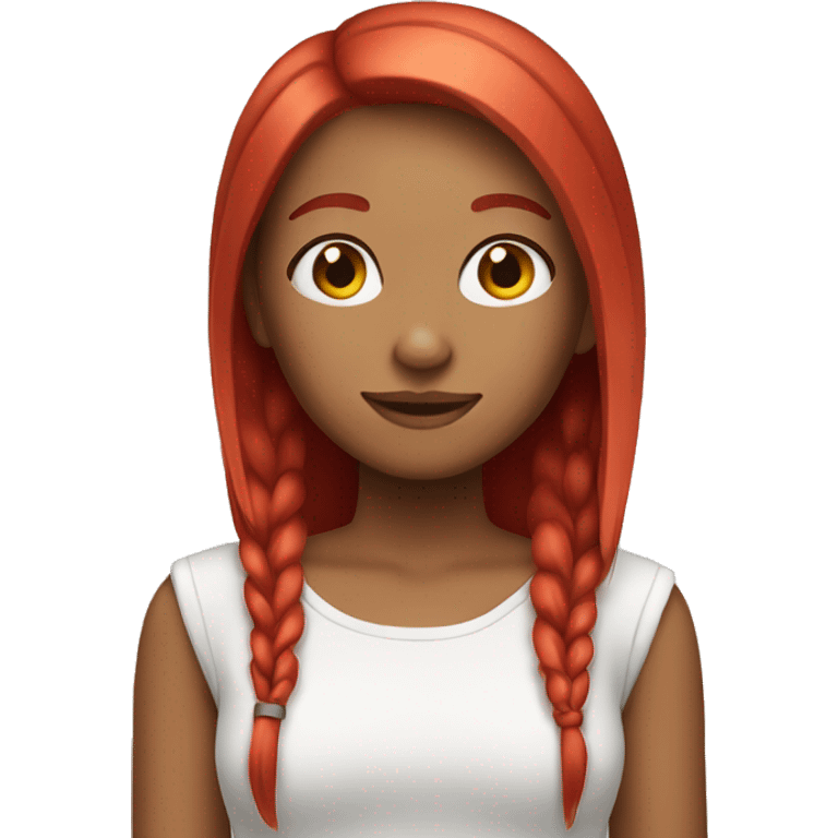 Cute girl with red straight hair emoji