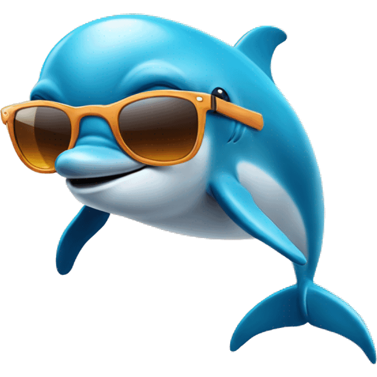 Dolphin wearing sunglasses on vacation emoji