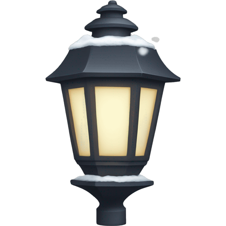 street lantern with snow on top emoji