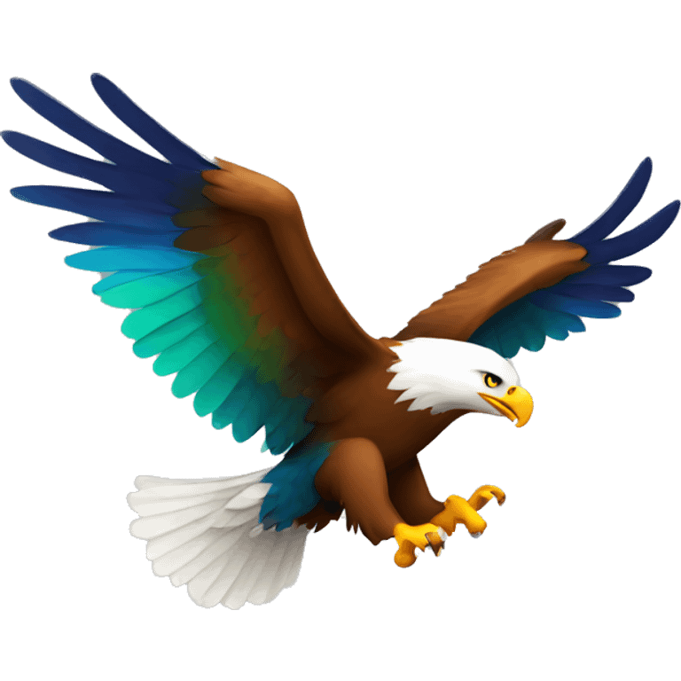 colorful saturated eagle flying  emoji