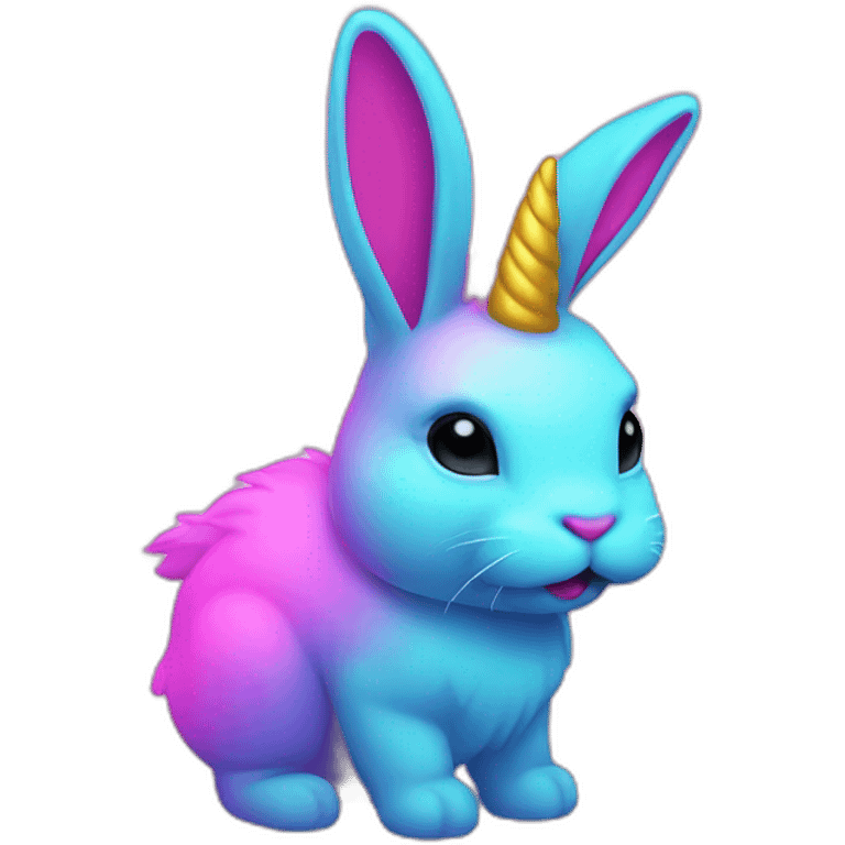 bunny unicorn neon emoji