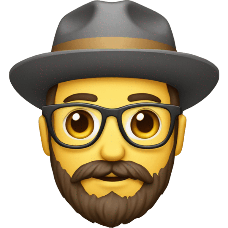 leñador barbudo con anteojos hipster emoji