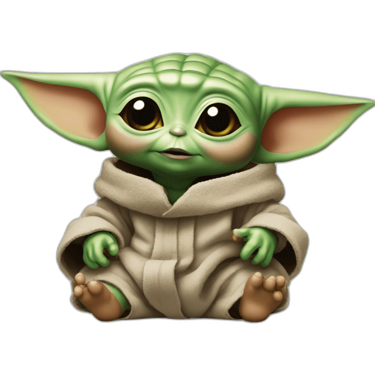 Baby Yoda qui mange une Nintendo Switch emoji