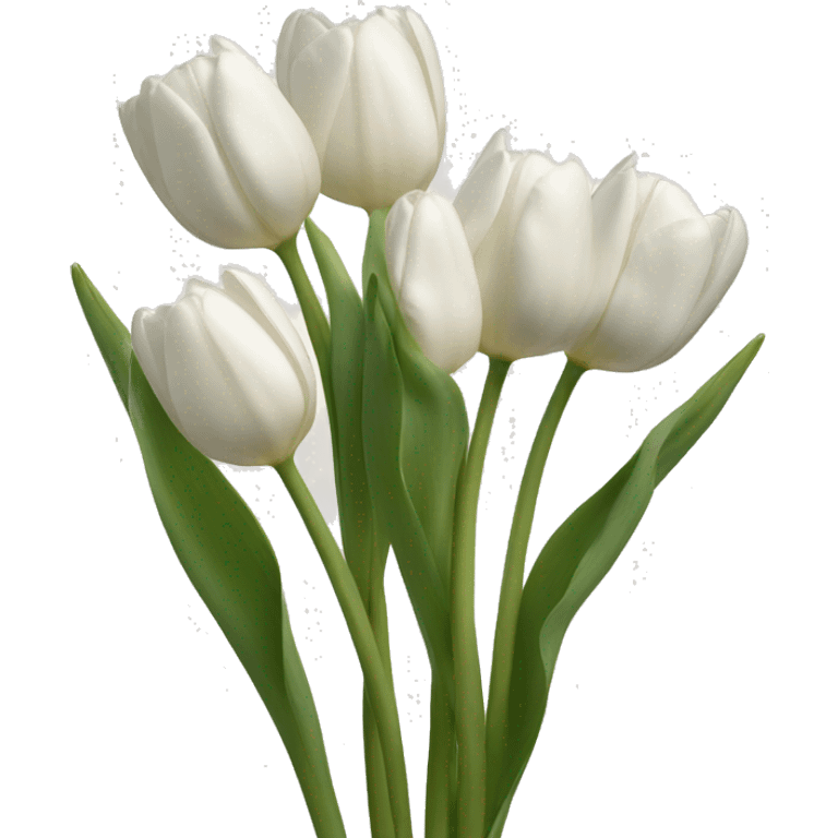 white tulips with faces emoji