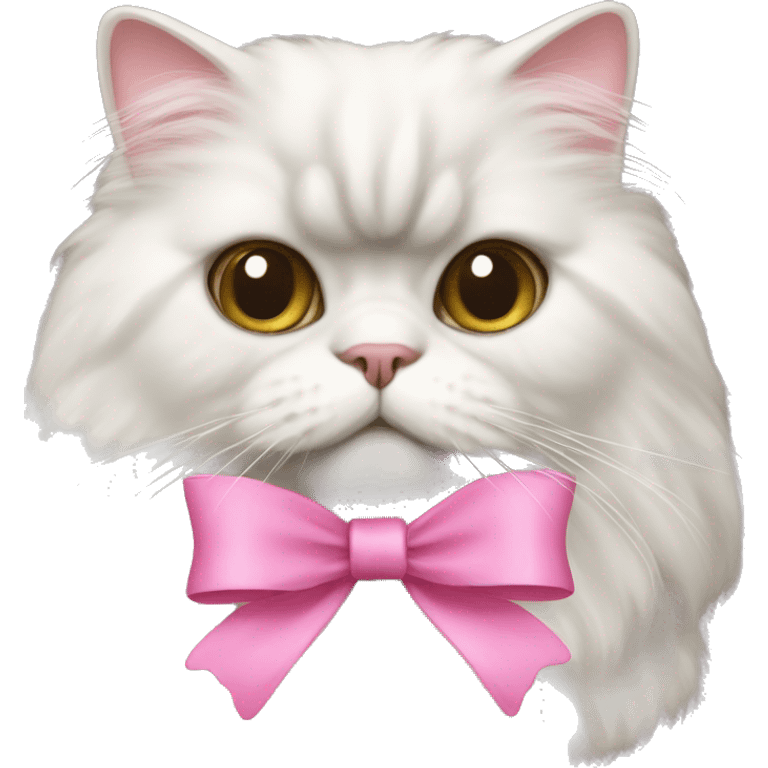 A persian cat with a pink bow emoji