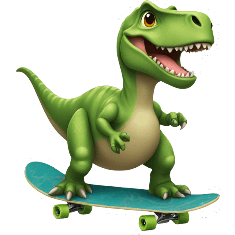 Dino with skateboard  emoji