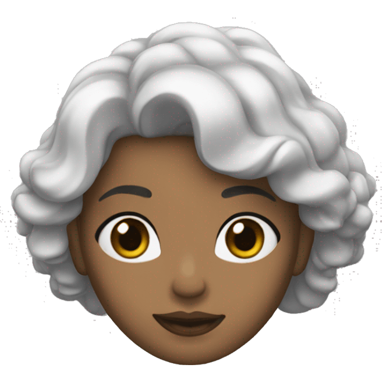 Una reina piel blanca y cabello suelto y negro  emoji