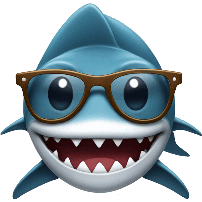 Shark with hat and glasses emoji