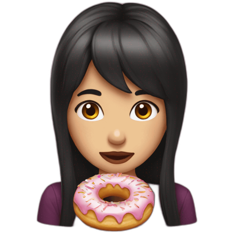 Indila eat donuts emoji