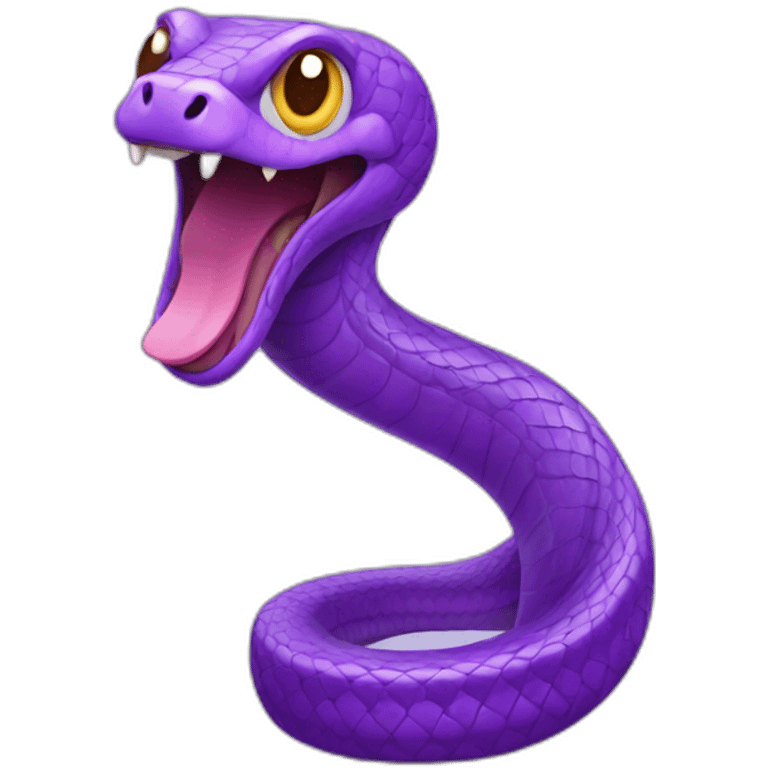 Purple funny snake emoji