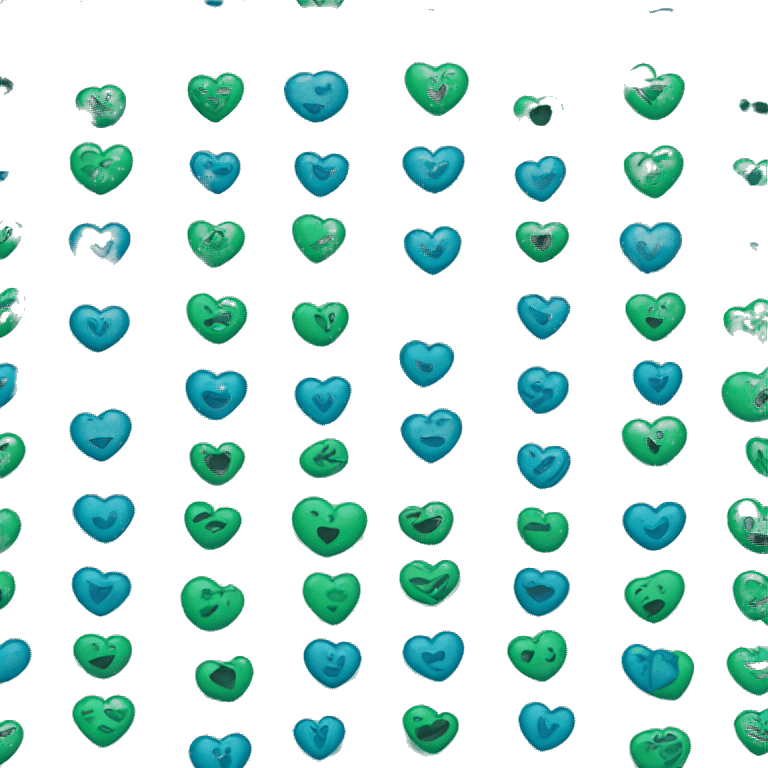 Heart Blue and darkgreen emoji