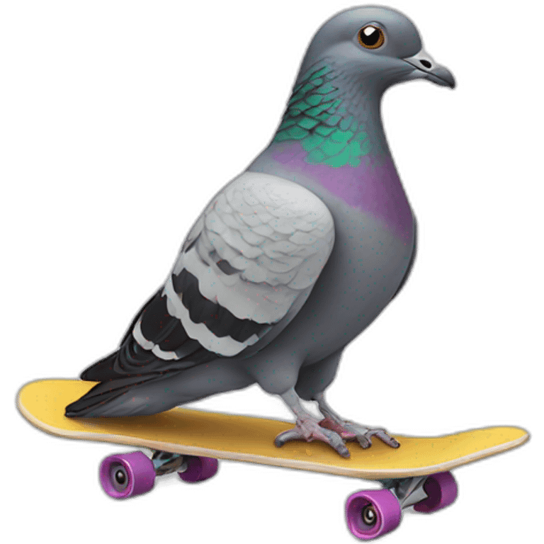 Pigeon on a skateboard emoji