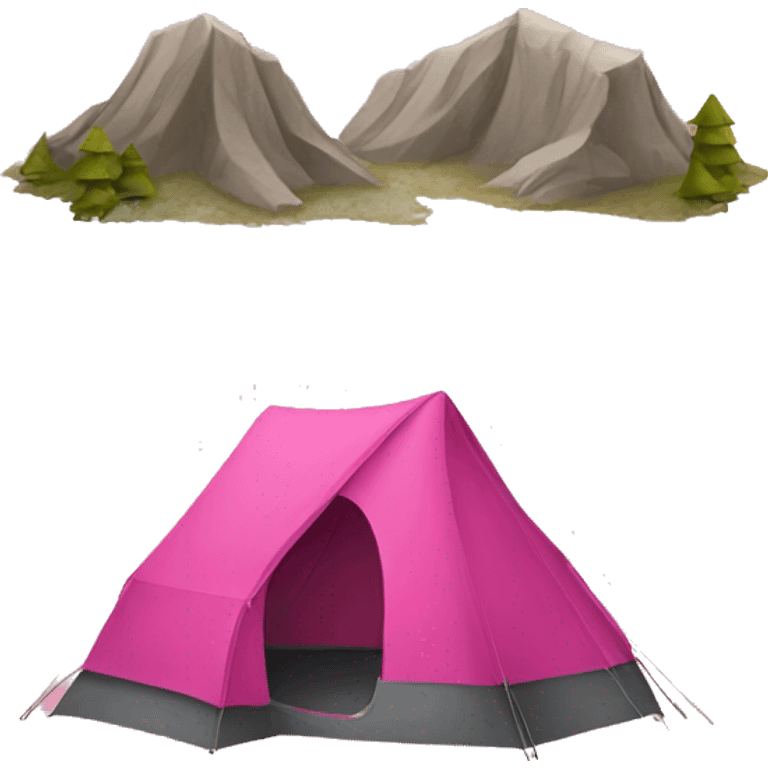 Pink hiking tent  emoji