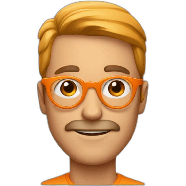 orange ring and man wearing orange circle glasses emoji