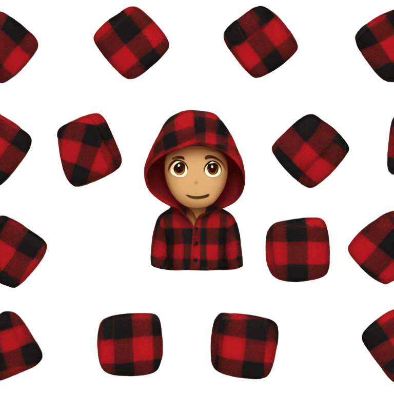 Red and black flannel emoji