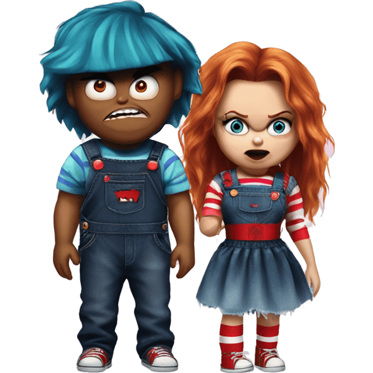 Scary chucky and tiffany emoji