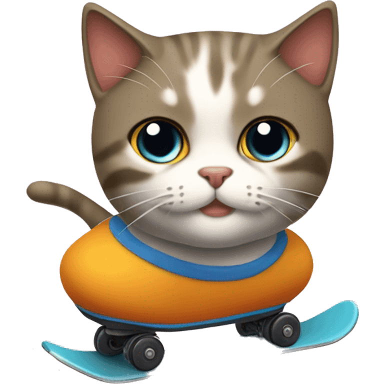 gato en una patineta emoji