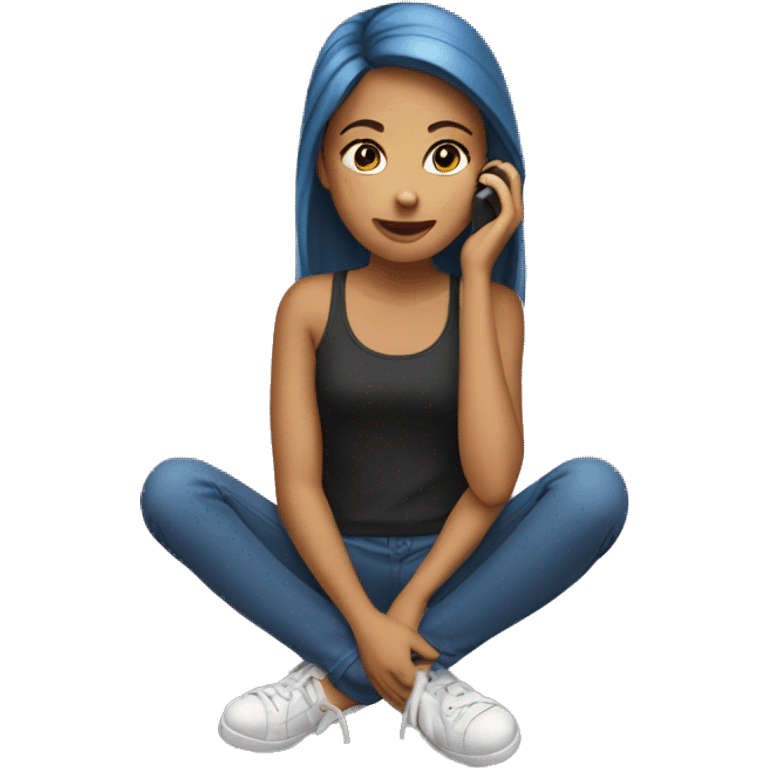 Girl sitting on her phone emoji