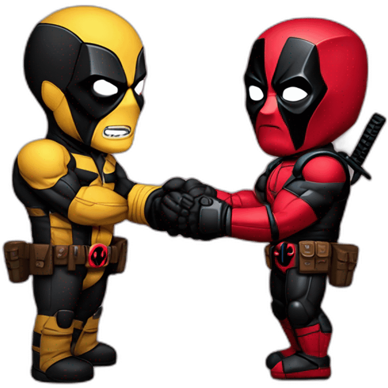 Deadpool and Wolverine holding hands emoji