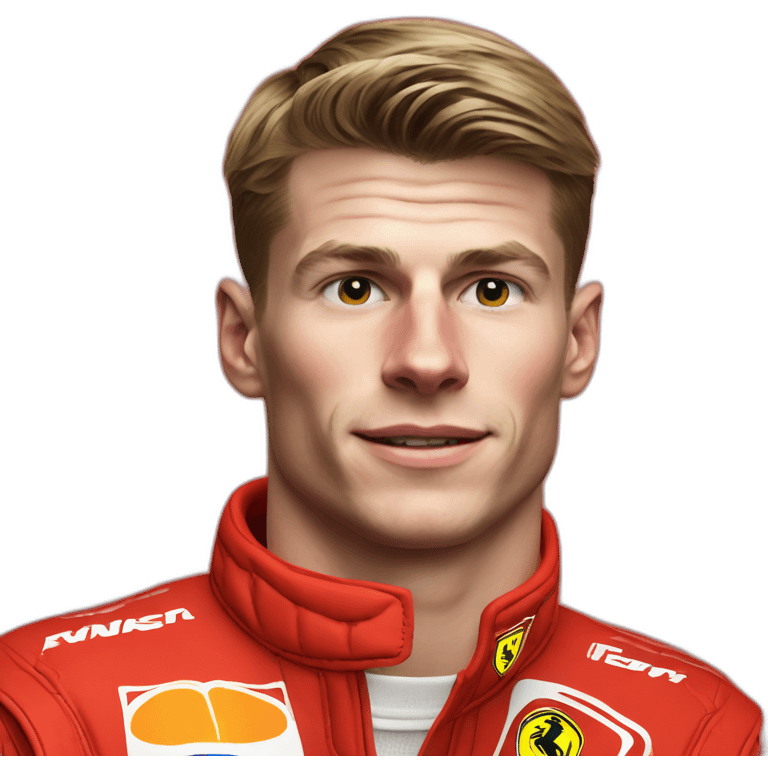 Racing driver max verstappen in ferrari emoji