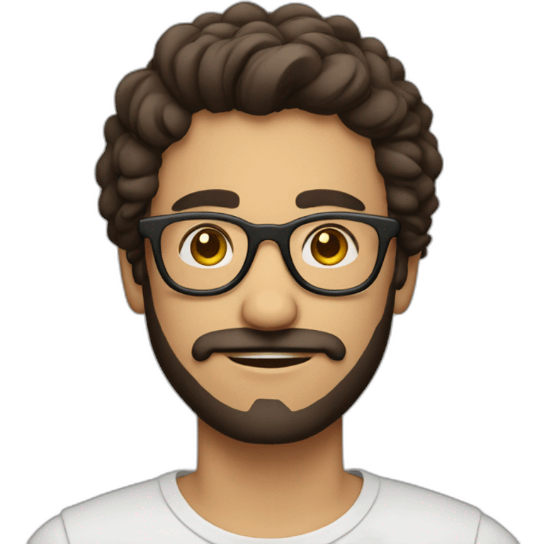 mediterranean guy hipster with glasses emoji