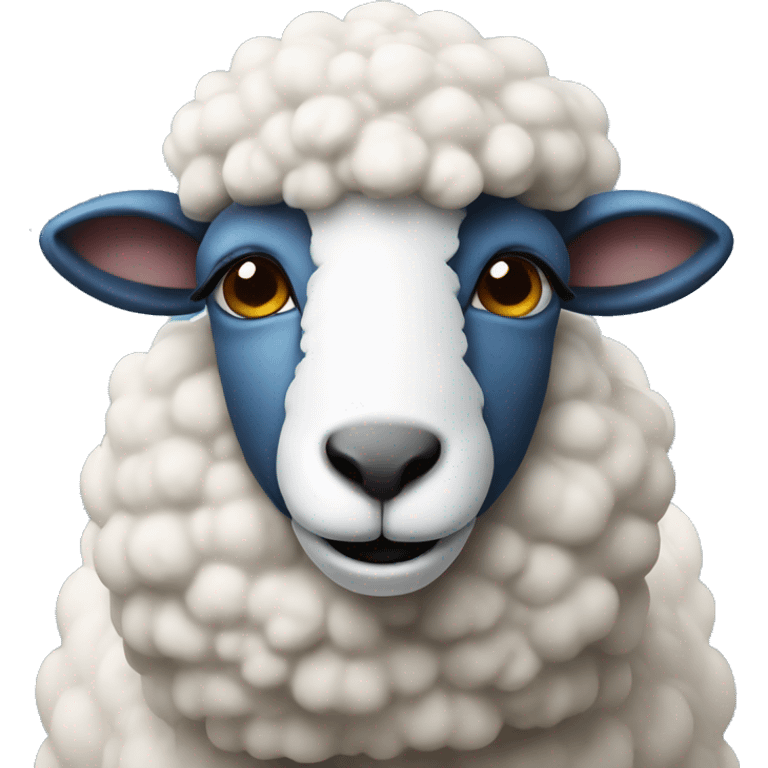 Sheep with blue earrings emoji