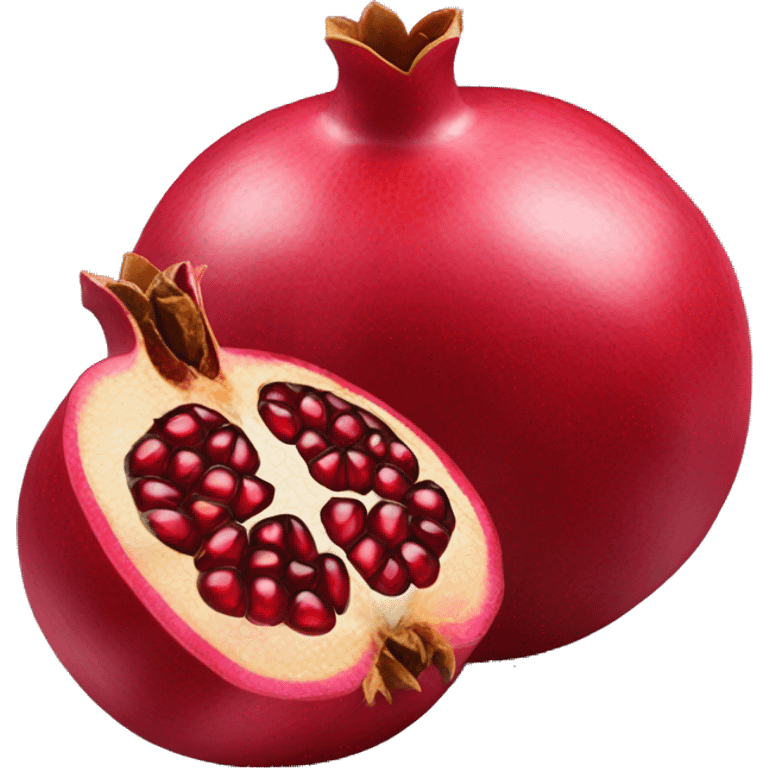 single pomegranate half cut open  emoji