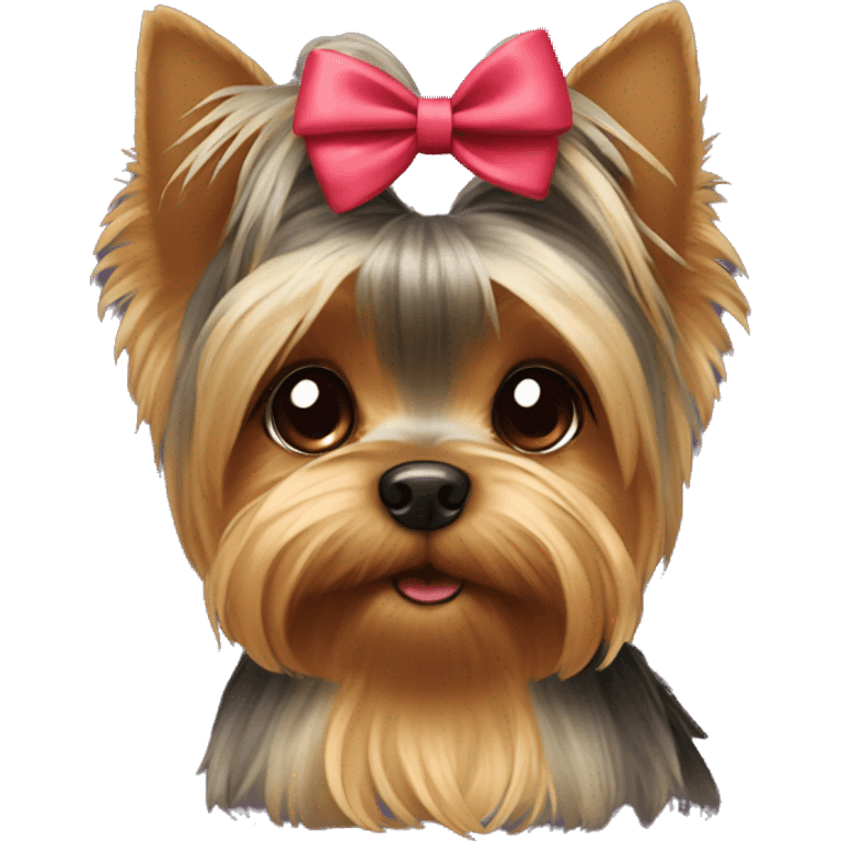 cute yorkie with a bow emoji