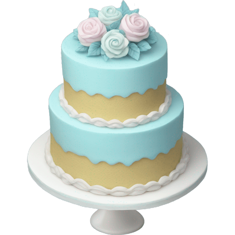 Three tier pastel blue cake emoji