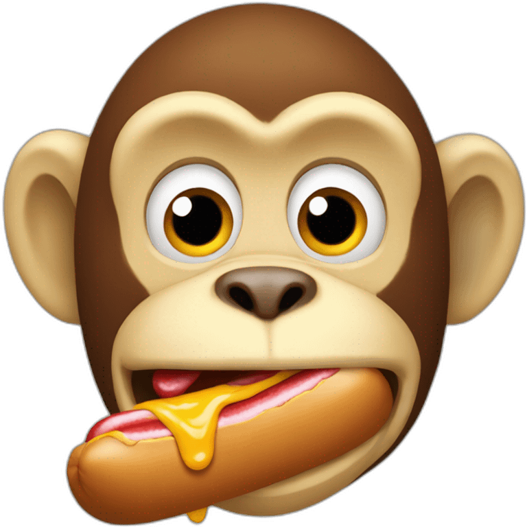 Monkey eating hotdog emoji