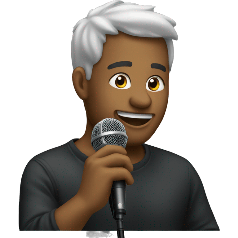 holding microphone on stage emoji