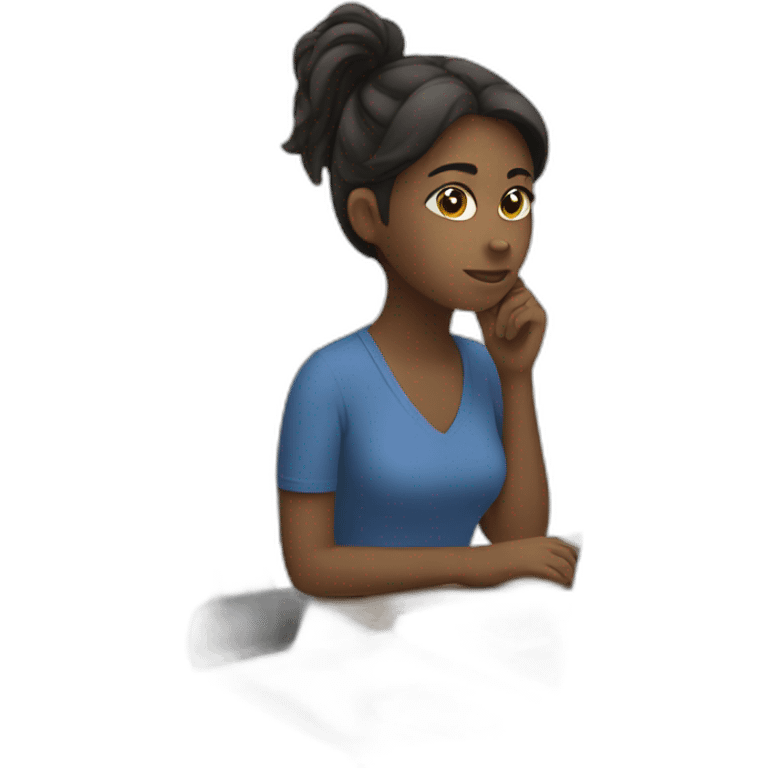 introvert girl working on a computer emoji