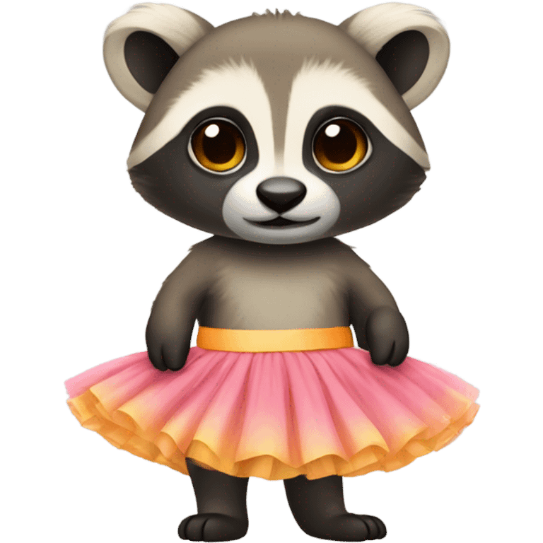 Coatimundi wearing a tutu emoji