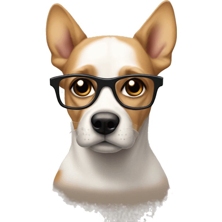 Perro con lentes emoji