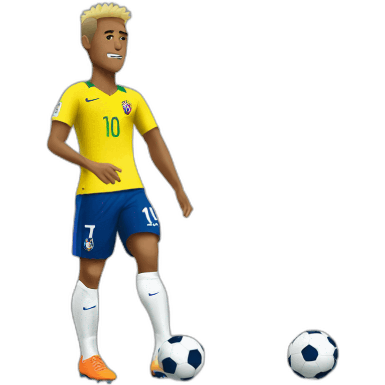 Neymar with a left leg injury emoji