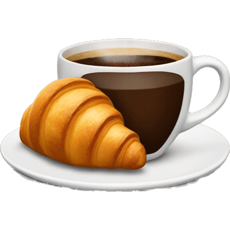 Coffee with croissant emoji