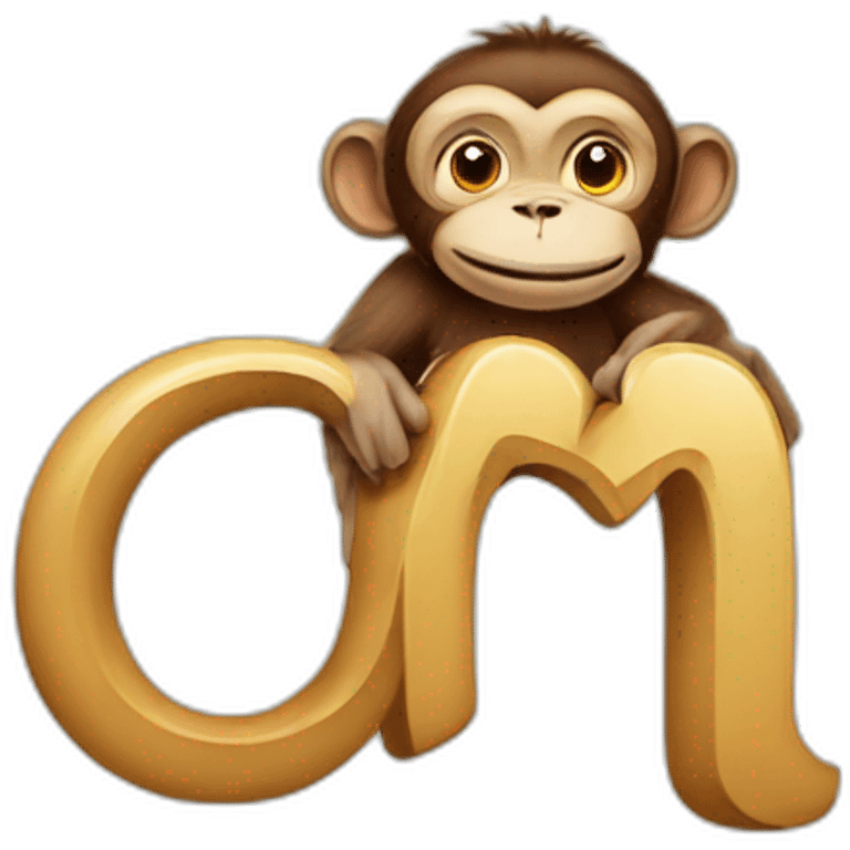 Letter M with monkey emoji