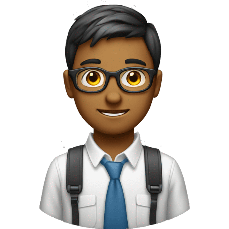 a nerd boy who is expert in computers emoji